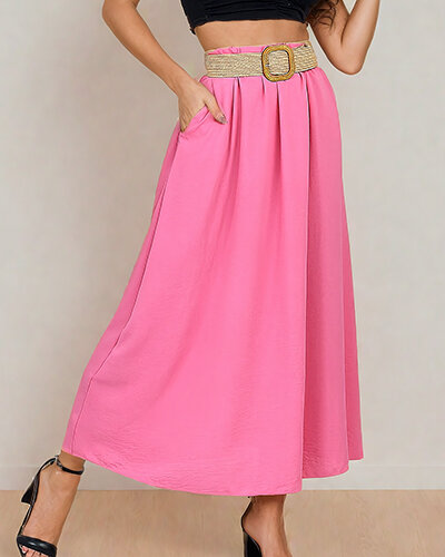 Royalfashion Damen Midirock mit Gürtel