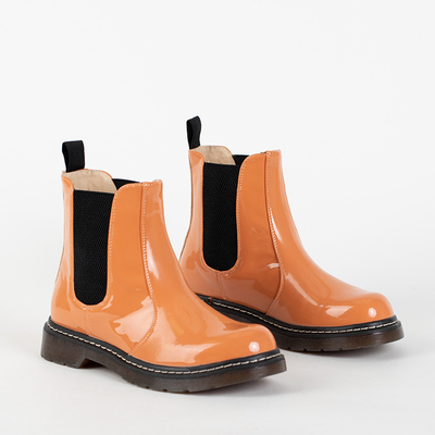 Orange Lackstiefel Lensi- Footwear