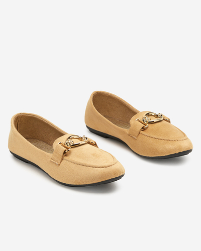 Beige Mokassins aus Öko-Veloursleder Brussi - Footwear