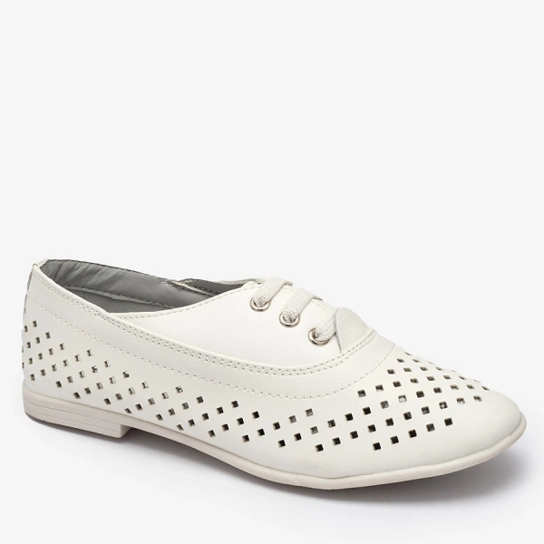 Weiße durchbrochene Mokassins für Kinder Janno- Footwear