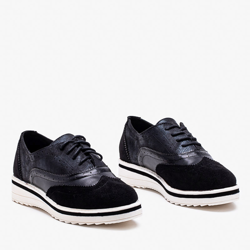 Чорні жіночі черевики з ажурним верхом Bilotsi