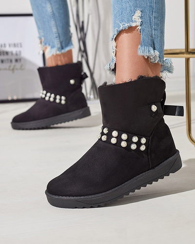 Schwarze Damen-Schneestiefel mit Himini-Band - Schuhe