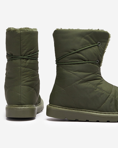 Dunkelgrüne Damenschuhe a'la Schneestiefel Amirfu- Footwear