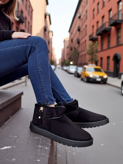 Royalfashion Kurzstiefel, die den Damen Schneestiefeln ähneln Fefoz