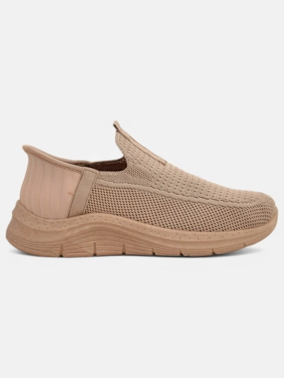 Damen Slip-On Schuhe Selene Beige – bequeme Sneakers mit flachem Absatz