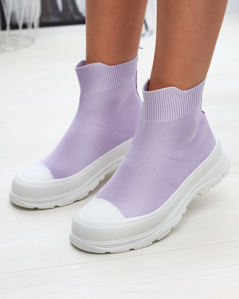 Lila Damen Slip-on hohe Sportschuhe a'la Turnschuhe Vertiks - Schuhe