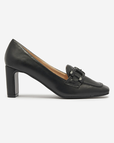 Damen-Pumps im Mokassin-Stil in Schwarz Mokwell-Footwear