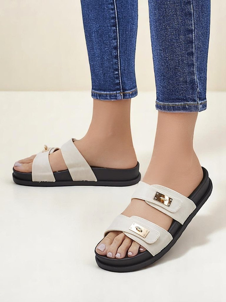 Royalfashion Damen Sandalen mit dekorativen Schnallen Costes