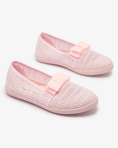 Schleifen-Sneakers für Mädchen in Hellrosa Lolisa - Schuhe