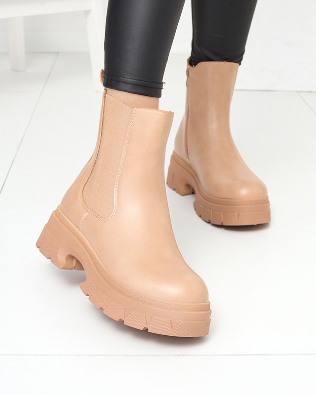 Klassischer isolierter Damenstiefel in der Farbe camel Ernista - Footwear