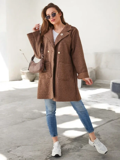 Royalfashion Жіночий пальто, що нагадує овечу шкіру