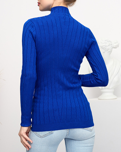 Damen-Rollkragenpullover in Kobaltblau - Kleidung