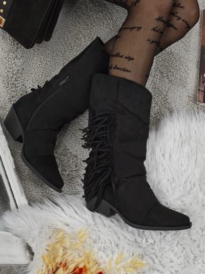 Ковбойки жіночі на підборах з китицями Selva