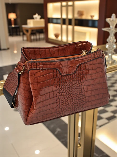 Lackierte kleine Damenhandtasche aus Öko-Leder Midnight Fern