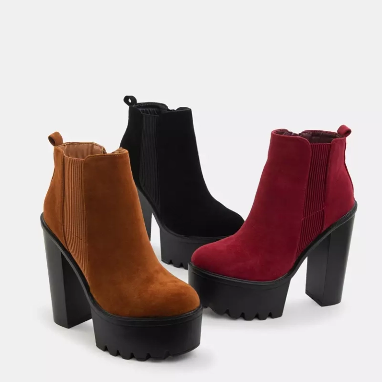 Schwarze Damen-Stiefeletten mit höherem Pfosten Sulina - Schuhe