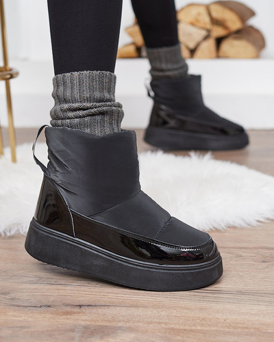 Royalfashion Black Maderta Slipper Damen Schneestiefel