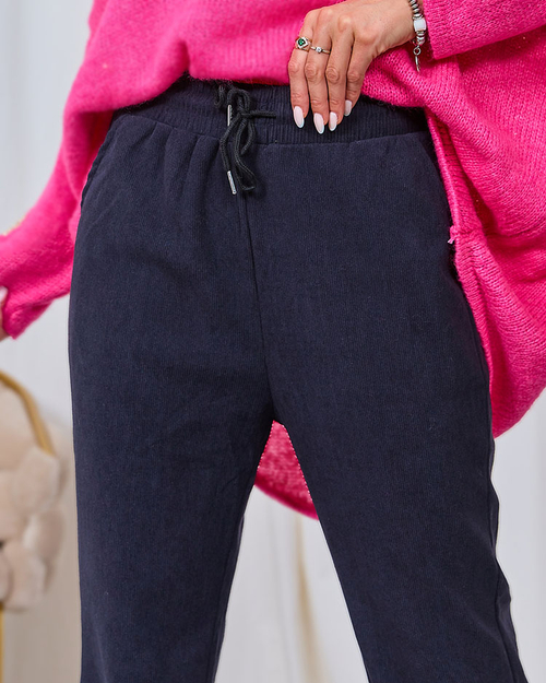 Жіночі вельветові штани Royalfashion темно-сині