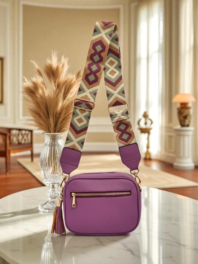 Royalfashion Kleine Damenhandtasche aus Öko-Leder mit buntem Riemen Kovi Lace