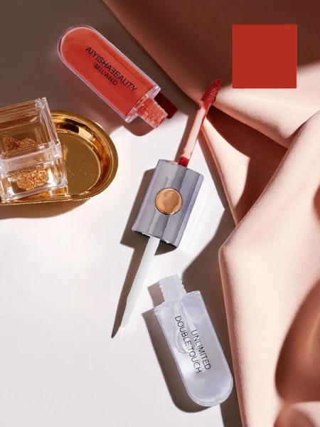 Lippenstift und Klarer Gloss 2-in-1 Pfirsich-Nude