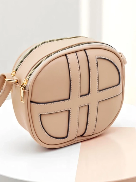 Royalfashion Kleine runde Damenhandtasche aus Ökoleder Riva Circle
