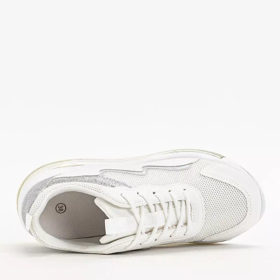OUTLET Damen-Sportschuhe in Creme mit Keilabsatz Runiso - Schuhe