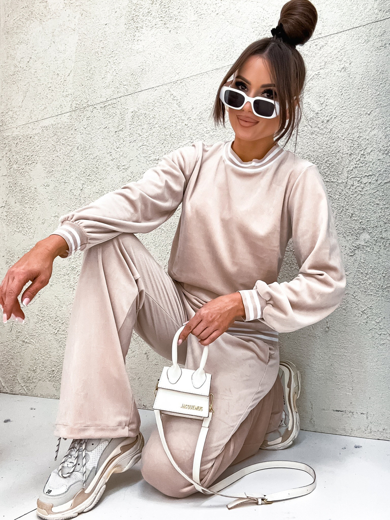 Royalfashion Damen-Velours-Sweatshirt-Set