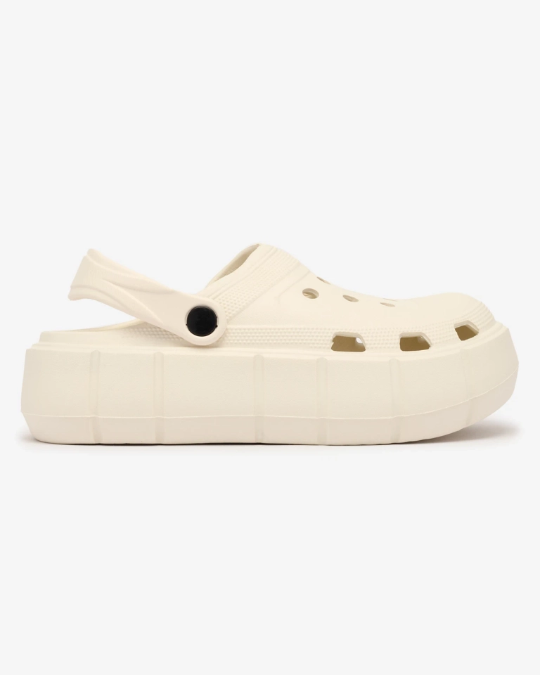 Royalfashion Cremefarbene Damen-Flip-Flops mit durchbrochener Verzierung Mightty