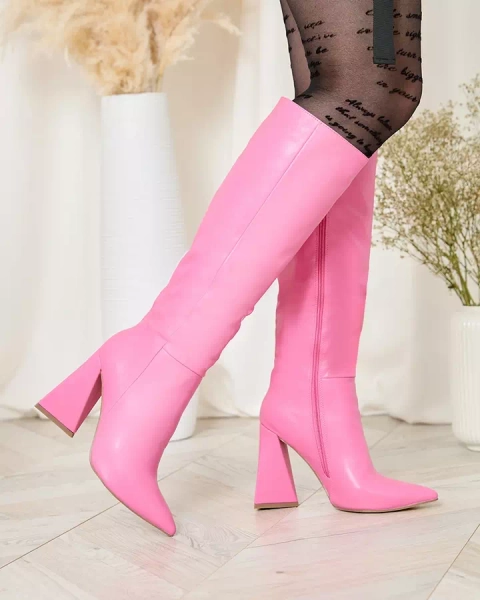 Royalfashion Fuchsia Damenstiefel mit dreifachem Absatz Lebrabi