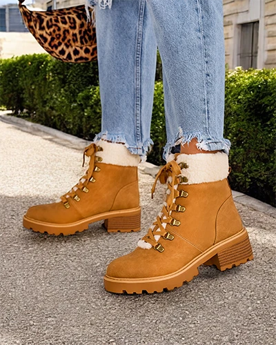 Royalfashion Damen Trapper Stiefel Sawoli