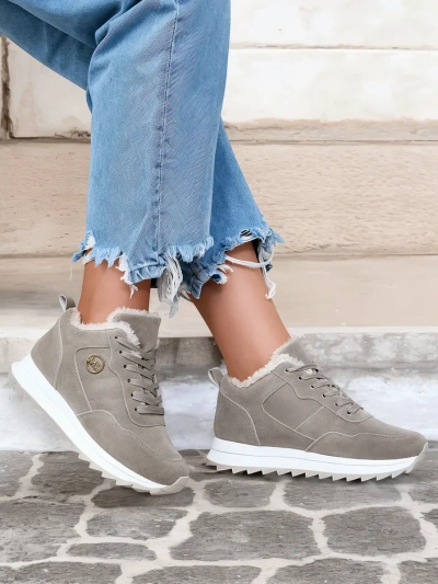 Royalfashion Grau Damen isolierte Sportschuhe Lahho