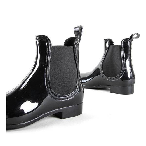 OUTLET Чорні жіночі дощові черевики з мигдалевим носком Idelle - Взуття