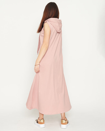 Damen-Sweatshirtkleid in Rosa in Midilänge - Kleidung