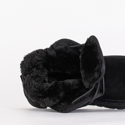 Kinderstiefeletten Luna Schwarz Veloursleder Bequem für den Winter