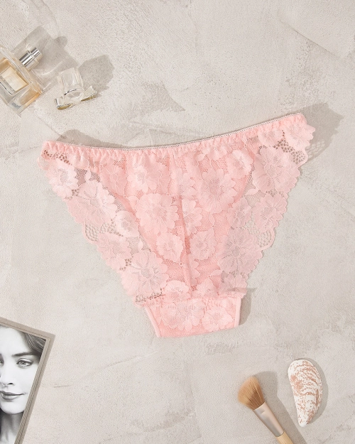 Royalfashion Яскраво-рожеві мереживні трусики для жінок