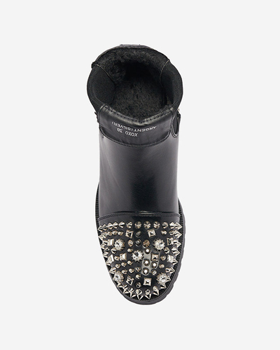 Damenstiefel mit Nieten in Schwarz Amerapi-Schuhe