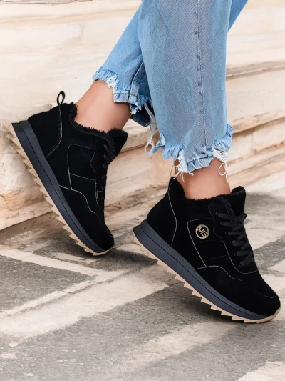 Royalfashion Schwarz isolierte Sportschuhe für Frauen Lahho
