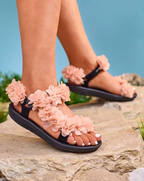 Royalfashion Powder Damen Sandalen mit Blumen Alferroy