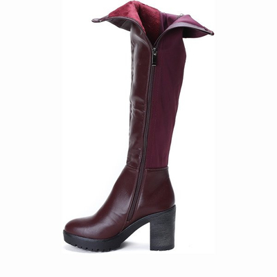 Burgundy boots on a Majana post - Footwear