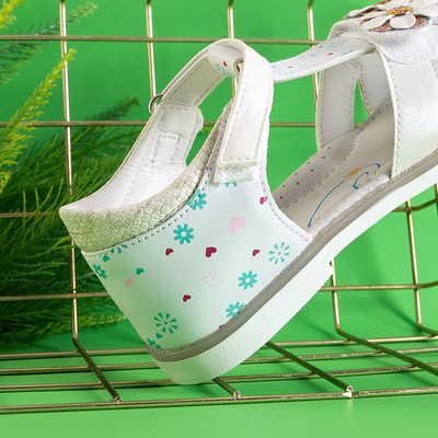 OUTLET Weiße Mädchensandalen mit Laluna-Verzierungen - Schuhe