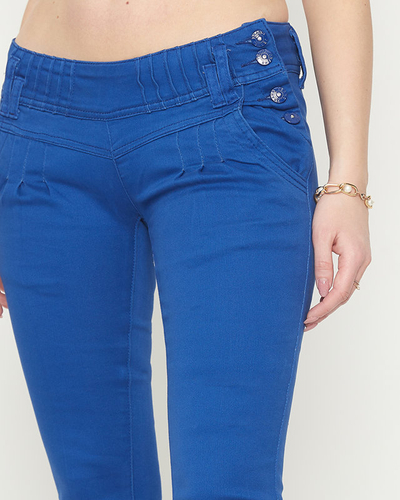 Cobaltstoff Damenhose mit niedriger Taille - Kleidung