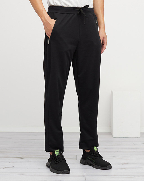 Чоловічі світло-чорні прямі спортивні штани - одяг