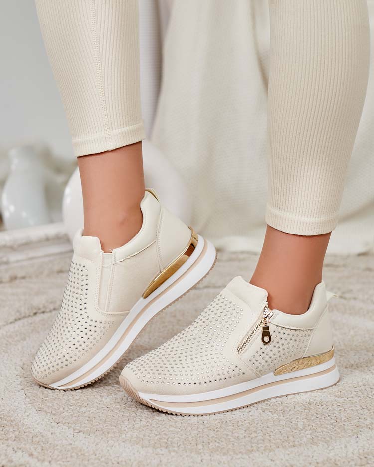 Royalfashion Damen Halbschuhe mit Zirkonen Mirconie