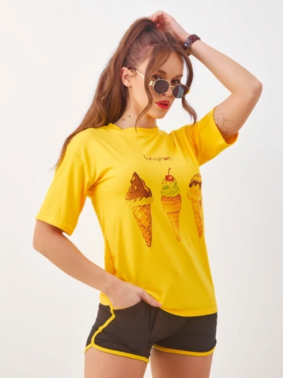 Royalfashion Damen Sportset mit T-Shirt und Shorts Ice Cream