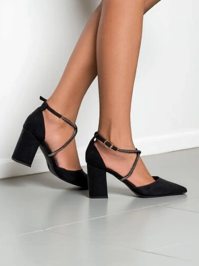 Royalfashion Damen Pumps aus ökologischer Wildleder mit Riemen Eurole