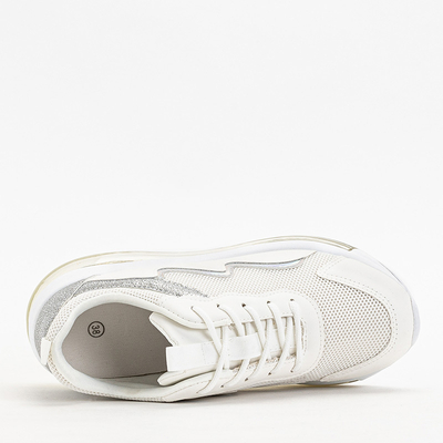 OUTLET Creme Damen Sportschuhe auf Keilabsatz Runiso - Schuhe