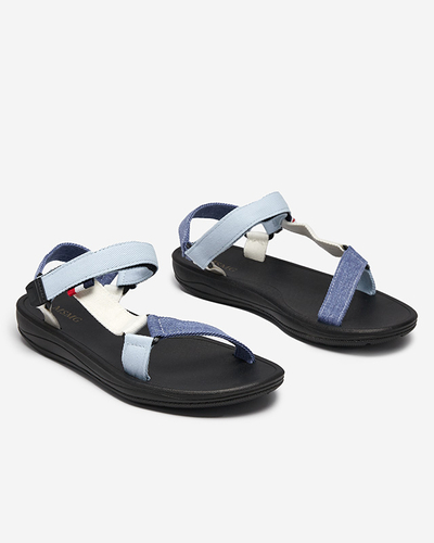 Blaue Damensandalen aus Stoff Ojo- Footwear