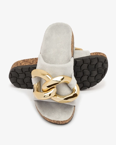 Royalfashion Damen Flip-Flops mit Kunststoffkette in grau Opikri