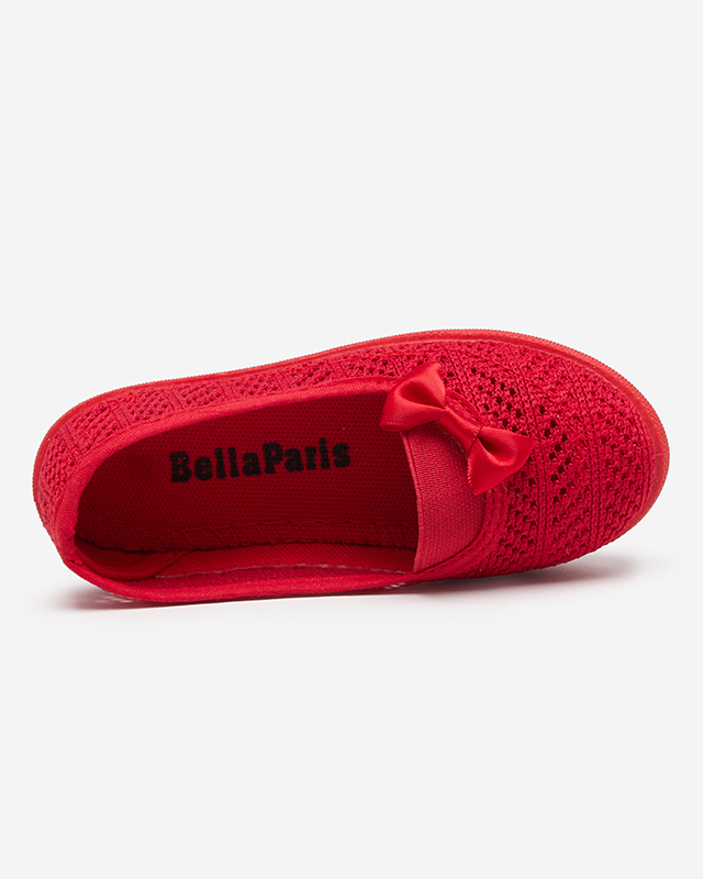 Rote durchbrochene Mädchen-Sneaker mit Schleife Apllo - Footwear