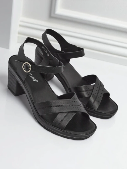 Royalfashion Жіночі босоніжки на стійкому каблуці SoleAura