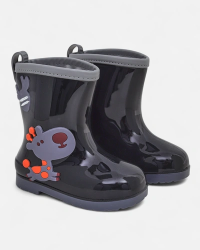 Royalfashion Kinder-Regenstiefel mit Funny Time Patches